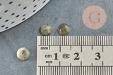 Cabochon rond labradorite naturelle,6mm, x1 (G1014)