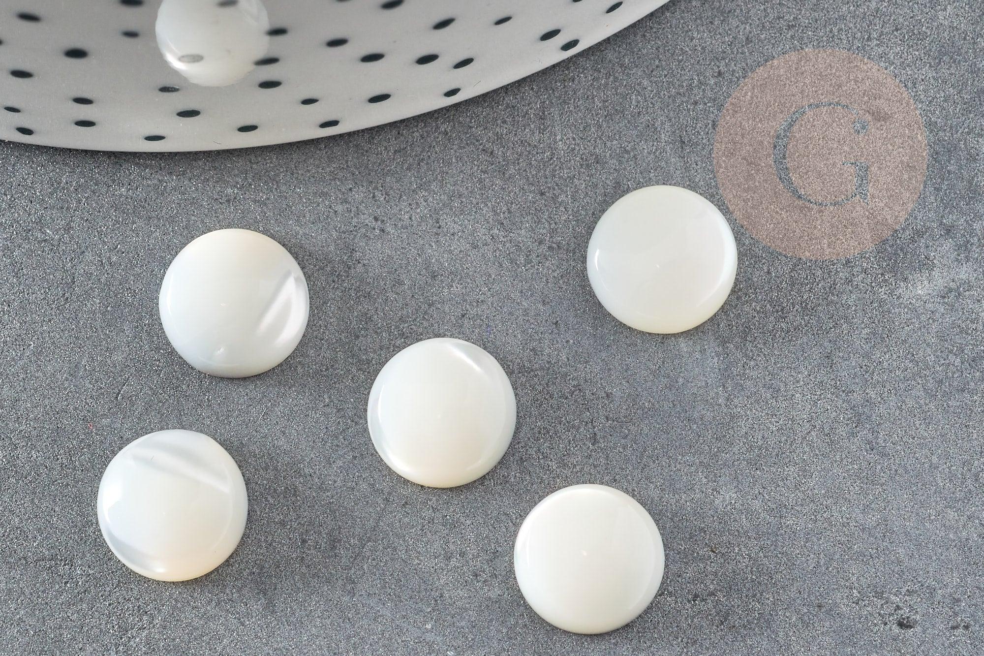 Cabochon rond nacre blanche naturelle 10mm, x1 (G2751)