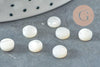 Cabochon rond nacre blanche naturelle 6-6.5mm, x1 (G2715)