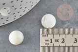 Cabochon rond nacre blanche naturelle,12mm, x1 (G1739)