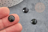Cabochon rond obsidienne naturelle à facette 11mm, x1 (G2254)