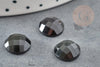 Cabochon rond obsidienne naturelle à facette 11mm, x1 (G2254)