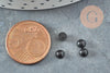 Cabochon rond obsidienne naturelle noire 4mm, x1 (G2912)
