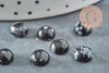 Cabochon rond obsidienne neige naturelle 8mm, x1 G8670