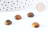 Cabochon rond oeil de tigre naturel 10mm, x1 (G8657)