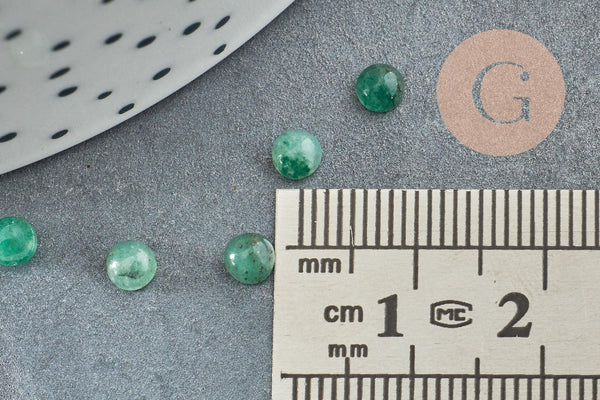 Cabochon rond onyx verte naturelle 4mm, x1 (G3409)