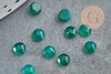 Cabochon rond onyx verte naturelle facetté 4mm, x1 (G2275)