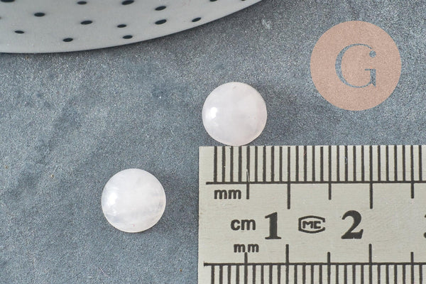 Cabochon rond quartz rose naturel 8mm, x1 (G2822)