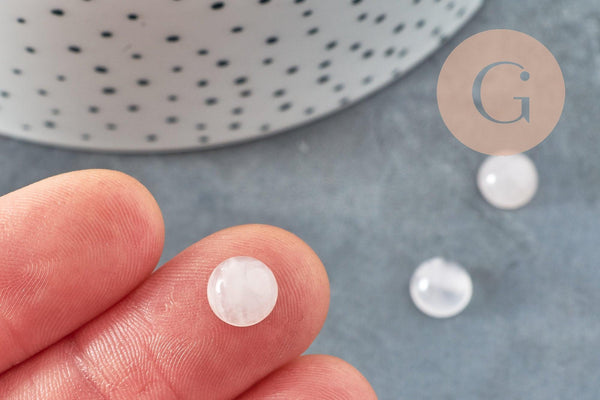 Cabochon rond quartz rose naturel 8mm, x1 (G2822)