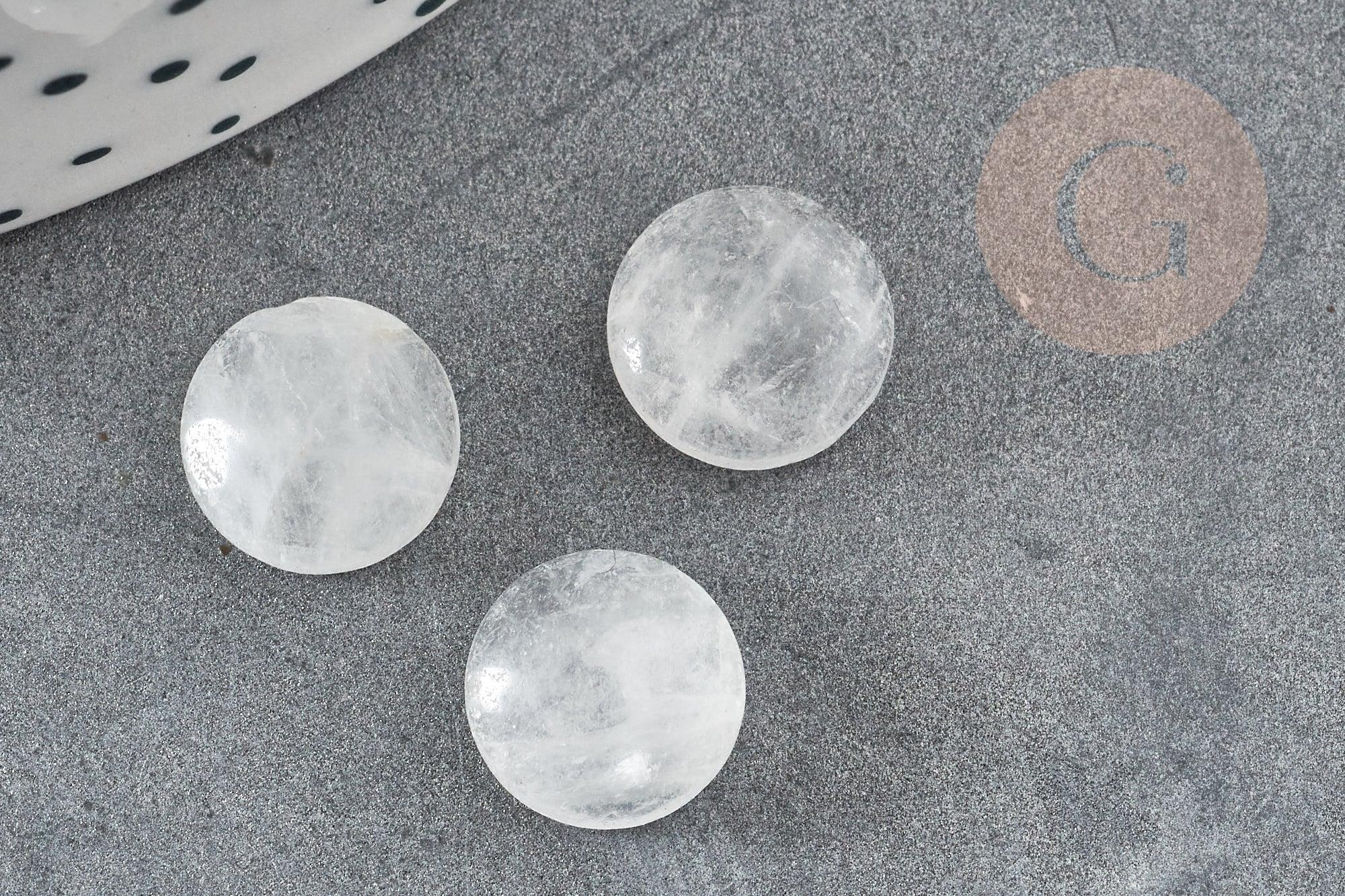 Cabochon rond quartz transparent naturel 10mm, x1 (G3936)
