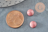 Cabochon rond rhodochrosite naturelle 8mm, x1 (G5592)