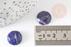 Cabochon rond sodalite bleue naturelle facetté 14.5mm, x1 (G2305)