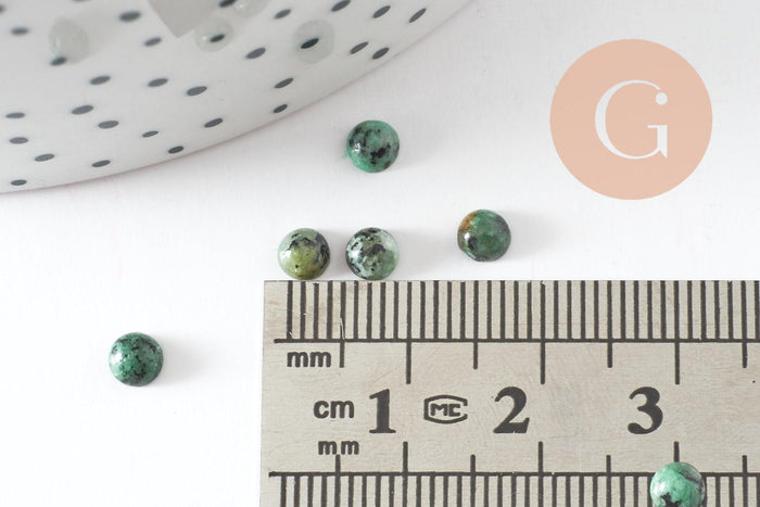 Cabochon rond turquoise africaine 4mm, x1 (G10039)