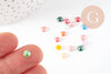 Cabochon rond verre irisé 5.5mmx3mm, x20 (G0121)