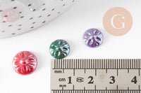 Cabochon rond verre irisé multicolore 10mm, x20 (G1807)
