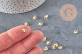 Cache-noeud chaine boule acier 304 doré avec trou 6mm, x10 (G7318)-Cache-noeuds-Gingerlily Perles