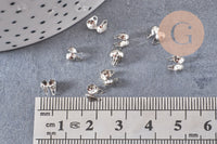 Cache-noeud connecteur chaine boule laiton platine avec trou 3mm, x1gr (G10601)