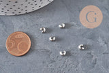 Cubrebolas de engarce de acero 304 plano platino 5.5x4.5mm, x20 (G11178)