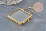 Rectangle gold metal and glass hanging photo frame, 60cm, x1