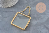 Rectangle gold metal and glass hanging photo frame, 60cm, x1