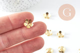 Calottes fleur laiton brut 11mm, x10 (G10827)