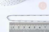 Collier chaine Boule bambou acier 304 inoxydable platine 45,7cm, x1 (G8021)