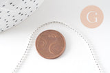 Collier chaine Boule complete fer argenté 1.5mm/40cm, x1 (G1680)