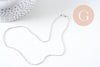 Collier chaine Boule complete fer argenté 1.5mm/40cm, x1 (G1680)