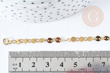 Collier Chaine Pastille avec fermoir acier 304 inoxydable doré 4mm-45cm,chaine complète avec fermoir en acier, x1 G8780