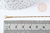 Collier Chaine Serpentine complète avec fermoir acier 304 inoxydable doré 1mm/50cm, x1 (G8781)