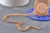 Chaine arrête de poisson Fishbone doré champagne /or rose, x50cm, (G2671)