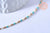 Chaine avec fermoir acier inoxydable doré perles rocaille turquoise artisanale 40.7cm, x1 (G4010)