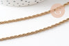Chaine avec fermoir torsadée acier inoxydable doré 14k 2.5mm/50cm x1 (G1474)