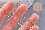 Chaine boule dorée 16k, fourniture créative, chaine bijou,or véritable, création bijoux, grossiste chaine,1.5mm, x 1Mètre (G0931)
