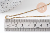 Chaine boule facettée laiton brut 1.5mm, x5mètres (G1638)