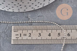 Cadena bola facetada latón platino facetado 1.5mm, x5 metros VÁLIDO