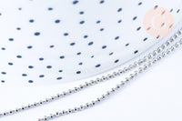 Collier Chaine boule fine laiton platine boule facettes 1.5mm/45cm,chaine collier laiton argenté chaine complète avec fermoir x1 G6202