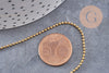 Chaine boule laiton brut 1.5mm, chaine bijou,chaine boule,sans nickel, x 5Mètres (G2491)