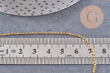 Chaine boule laiton doré lisse 1.5mm, fourniture créative,chaine boule, grossiste chaine,1.5mm,chaine dorée fine,x 5 mètres (G7981)