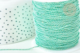 Chaine boules facettées vert laiton doré 1,5mm, chaine création bijoux,grossiste chaine,x 5 mètres G7980
