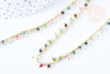 Collier Chaine collier laiton doré fantaisie tourmaline naturelle 45cm, x1 (G7251)