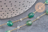Collier Chaine collier pierre laiton doré 39.5cm, x1 (G10921)