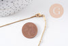 Chaine complète acier doré 14k satellite 0.9mm-50cm,chaine collier acier inoxydable,sans nickel, x1 (G5796)