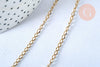Chaine complète acier dorée 14k,chaine collier,sans nickel,chaine fantaisie,2.4mm,41cm, x1 (G6806)