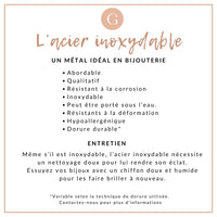 Collier chaine complète acier inoxydable 304 doré satellite 46.5cm, x1 (G6977)