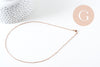 Collier Chaine complète avec fermoir acier or rose 14k forçat 1.9mm/45cm, x1 (G1102)