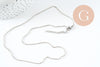 Chaine complète boule acier 304 inoxydable platine 1.5mm/45.5cm,chaine fine argentée avec fermoir création collier x1 (G9778)