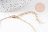 Chaine complète forçat avec fermoir dorée or 16K 2mm/80cm,chaine chaine complète doré pour création collier, x1 (G1123)