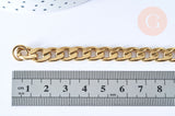 Collier Chaine complète maille cubaine acier inoxydable doré 304 - 75.4cm, x1 (G6940)