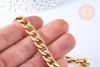 Chaine complète maille cubaine acier inoxydable doré 304 - 75.4cm, x1 (G6940)
